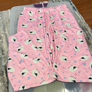 Pink Sheep Print Pajama Pants